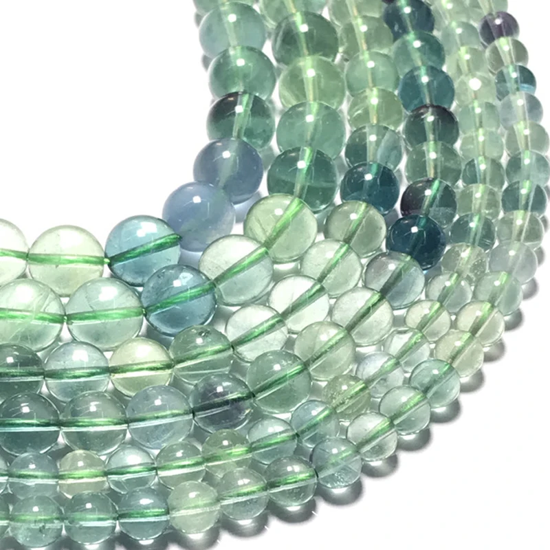 

6/8/10mm AA Quality Natural Colorful Fluorite Stone Beads For Jewelry Making Round Loose Green Purple Fluorite Beads DIY Bracelet Necklace Earring Accessories Strand 15''