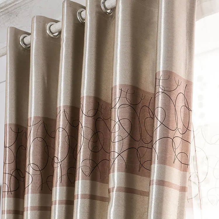 

Modern Curtains For Living Dining Room Bedroom Minimalist Double-sided Printing Embossed Blackout Curtains Fabric Elegant Brown