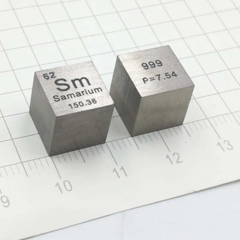 10 мм кубик Samarium Sm для периодического стола 99% чистый кубический металлический