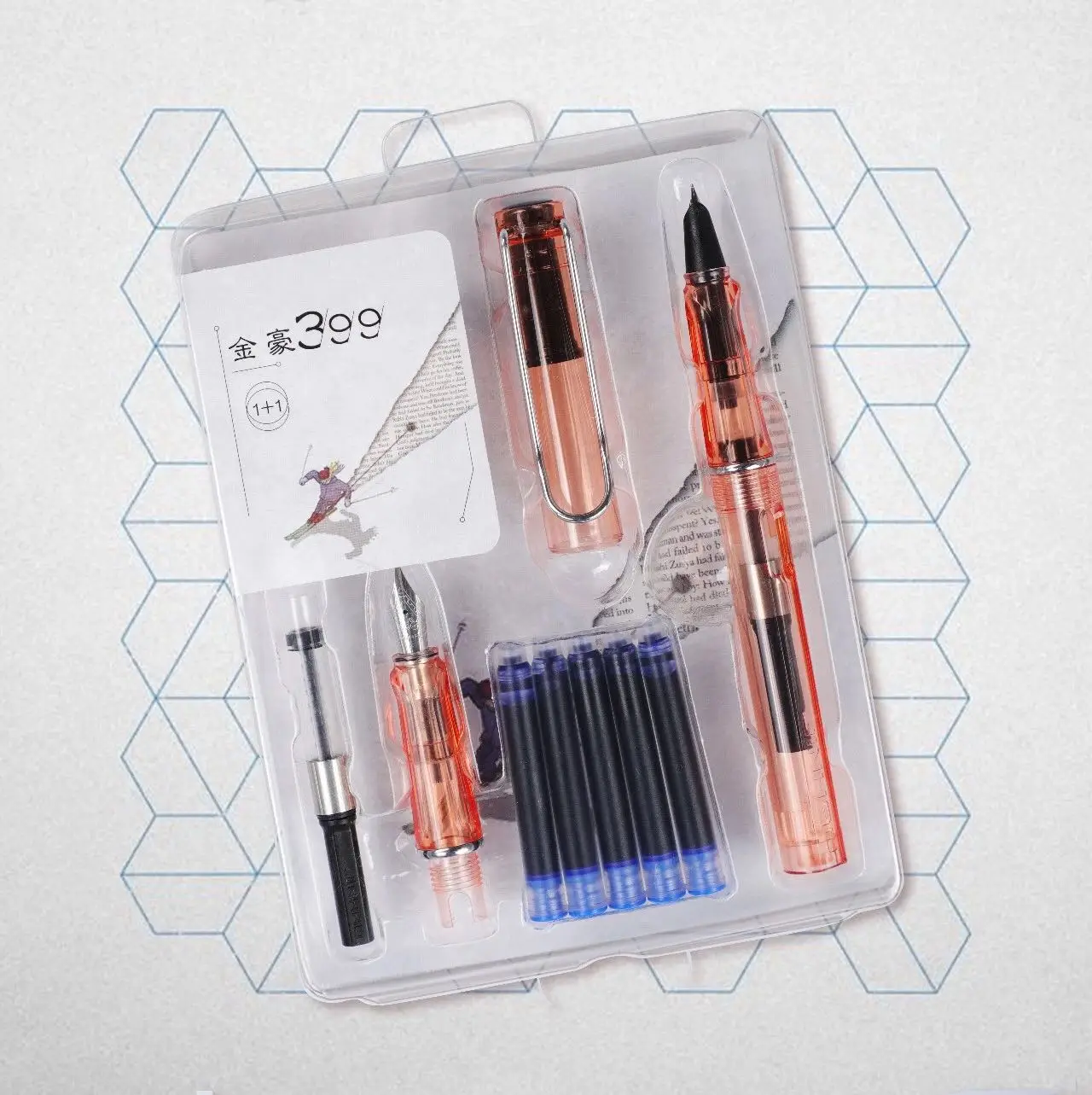 Чернильная ручка jinhao 359 0 38 мм с наконечником 5 2 наконечника черных чернил
