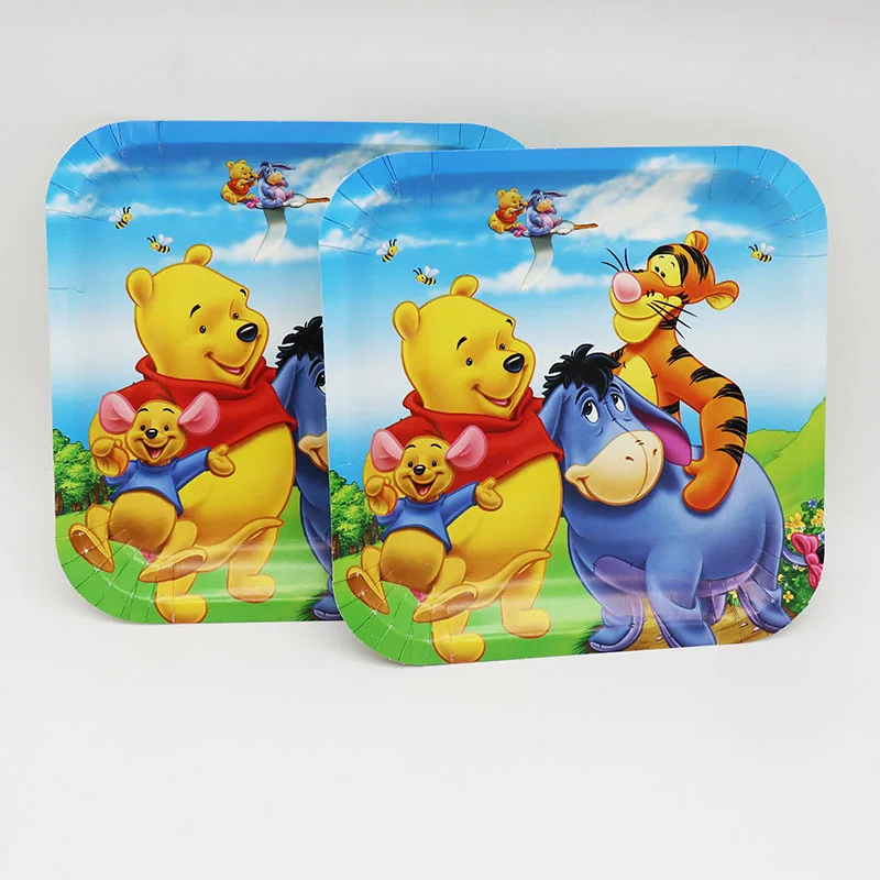 60 шт медвежонок пух одноразовая посуда для праздника наборы Винни Пух тарелки