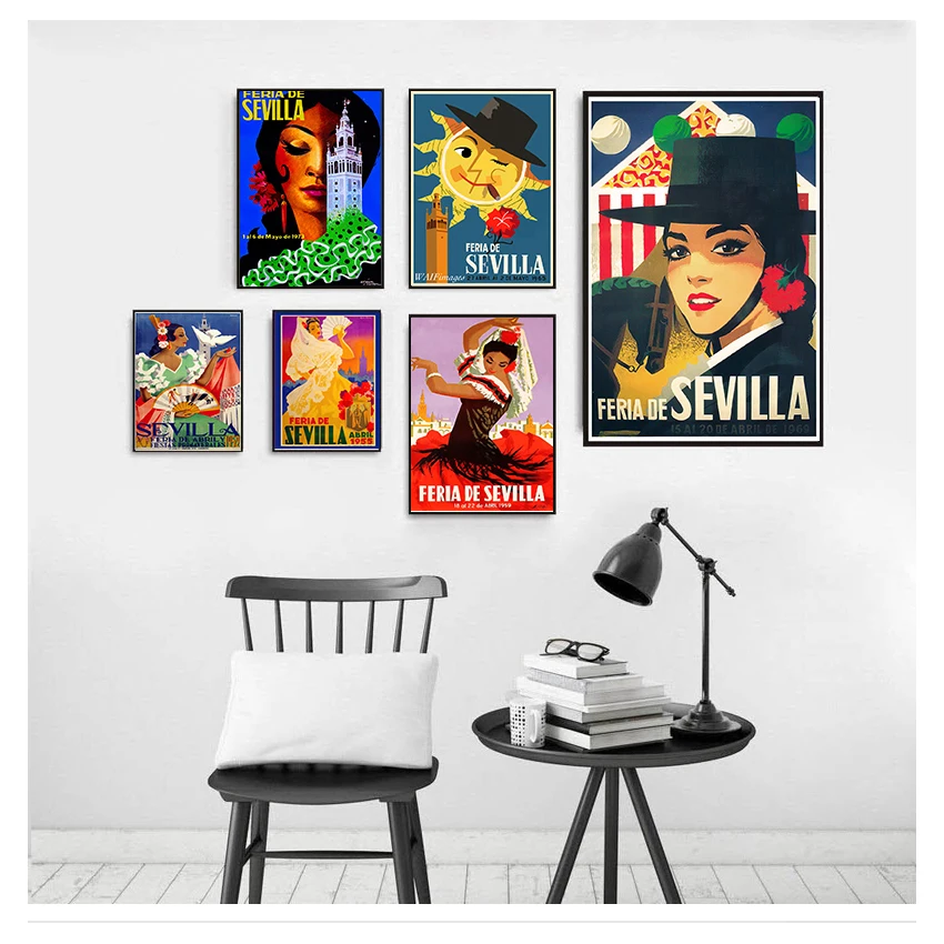 Винтажные картины на холсте постеры из крафт-бумаги с покрытием настенные