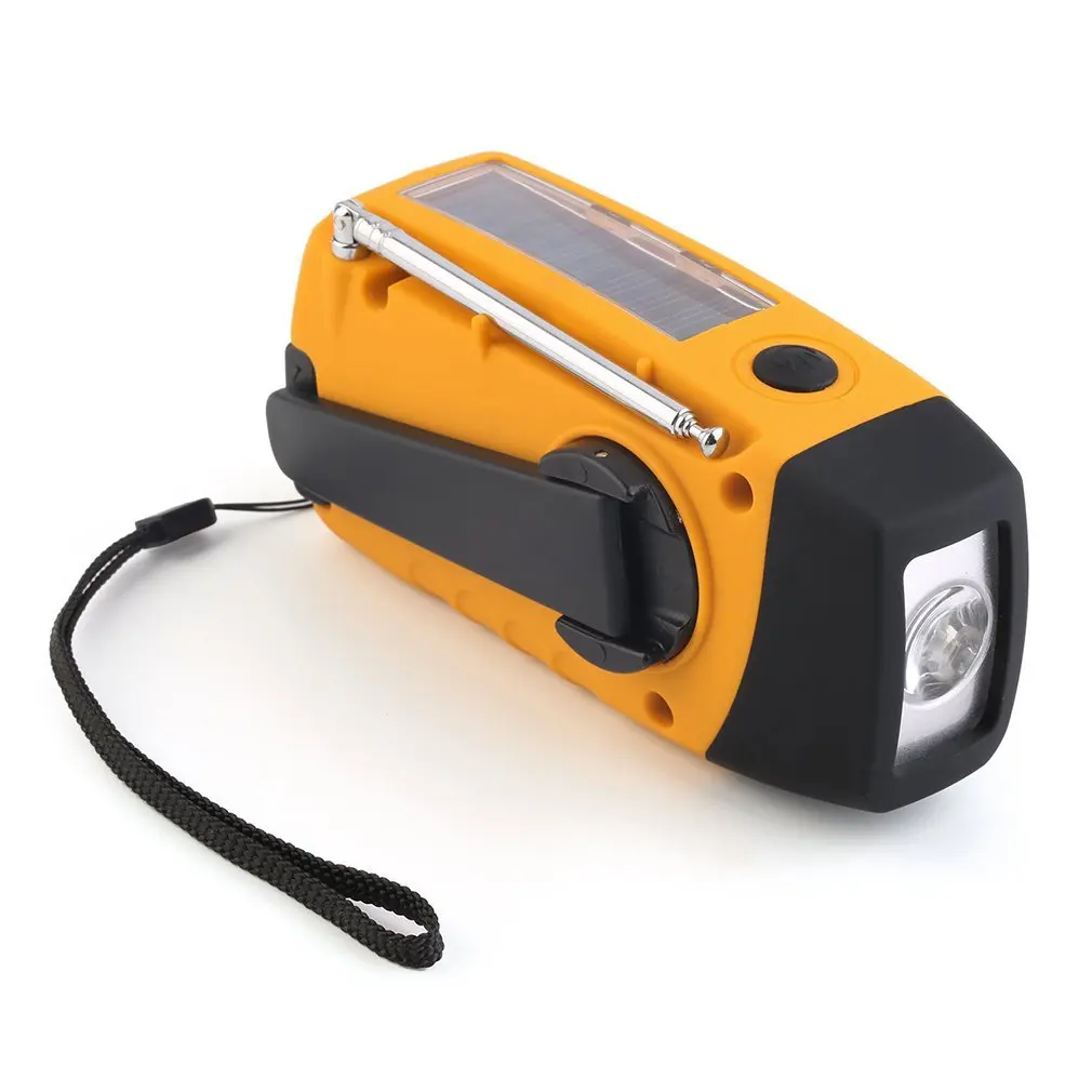 Солнечная рукоятка ручной фонарик лампа для чтения FM 87MHz до 108MHz радио и 2000mAh банк