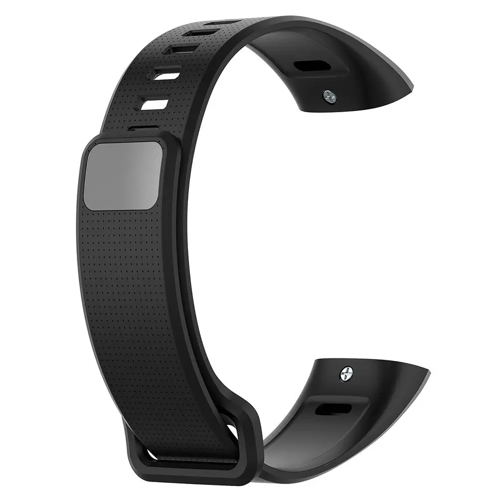 Силиконовый ремешок для часов Huawei Band 2/Band 2 Pro/ERS B19/ERS B29 (черный) 211*20*5 мм