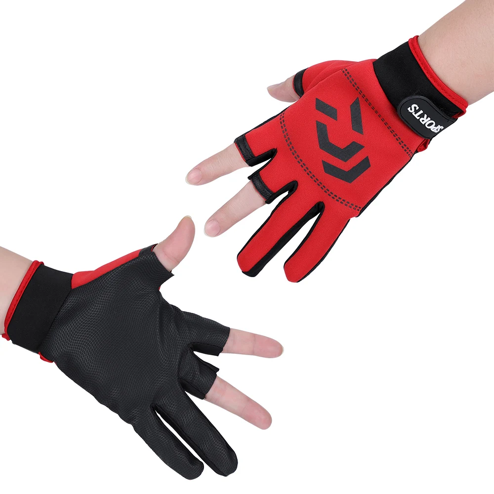 Перчатки для рыбалки мужчин и женщин универсальные Нескользящие митенки с тремя