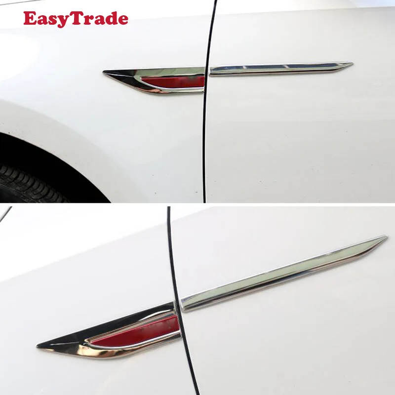 

Stainless steel Car Side Fender 3D Vent Air Sticker Decal Automobile Engine Cover Side Stickers For Volkswagen vw JETTA MK5