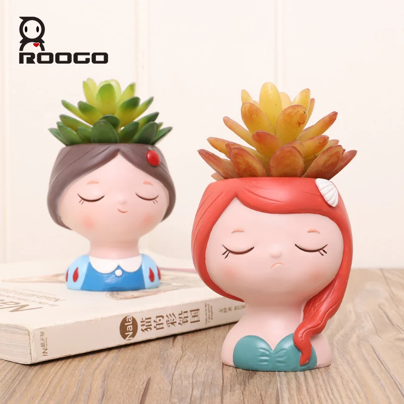 

Roogo Fairy Tale Cute Girl Pots Home and Garden Decor Succulents Pot Gifts For Children
