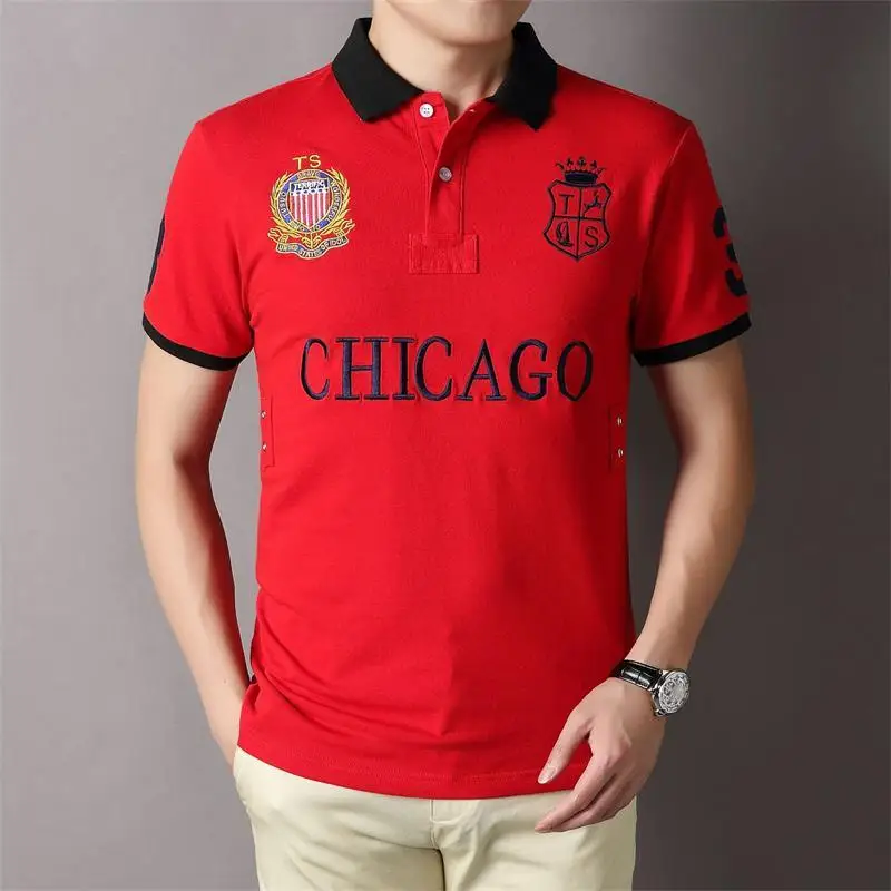 

Summer Short Sleeve Loose Sports 2021 New Arrival Causal Business Formal Polo Shirt Men High Quantity Print Cotton Clothing Top