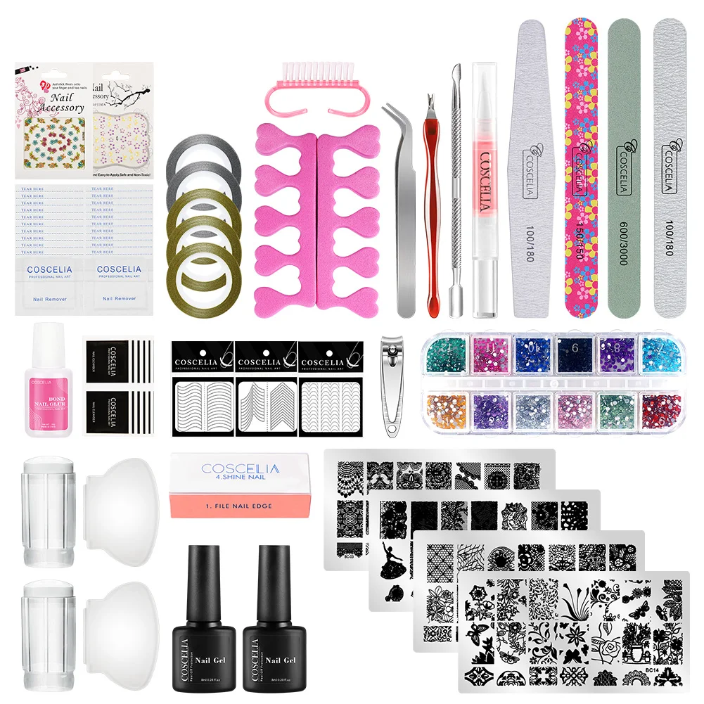 COSCLEIA 20 шт набор гель лаков для ногтей с 36 Вт УФ светодиодный светильник XSoak Off