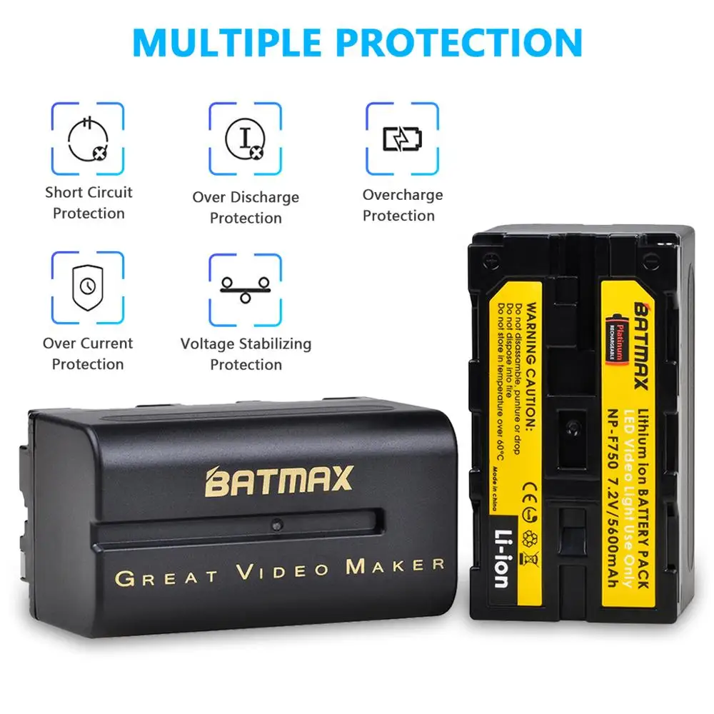 2X Batmax 5200 мАч Φ NP F770 np f750 NPF770 750 Аккумулятор Akku для Sony F960 F970 |
