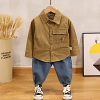 1 5 year childrens clothing sets spring autumn baby boys suit new fashion kids toddler stripe shirtjeans 2pc casual outfits