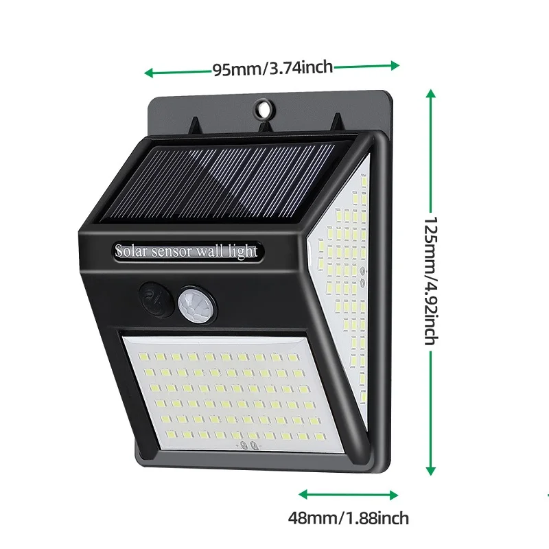 

Waterproof 100/140 LED Solar Motion Sensor Light Outdoor Street for Garden Decor Sunlight Powered Solar Wall Lamp with Sensor