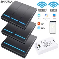 58Smart WiFi 1/2/3 Gang кнопочный переключатель светильник 433 МГц настенный DIY таймер