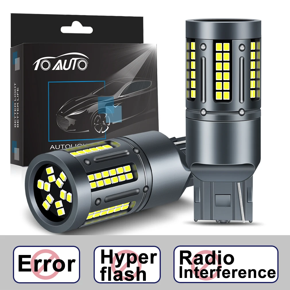 

2pcs T20 LED 7440 W21W Led T25 3156 Car LED Bulb Canbus Car Reverse Brake Lights 84SMD 2016 50W 8000LM Turn Signal Light DC 12V