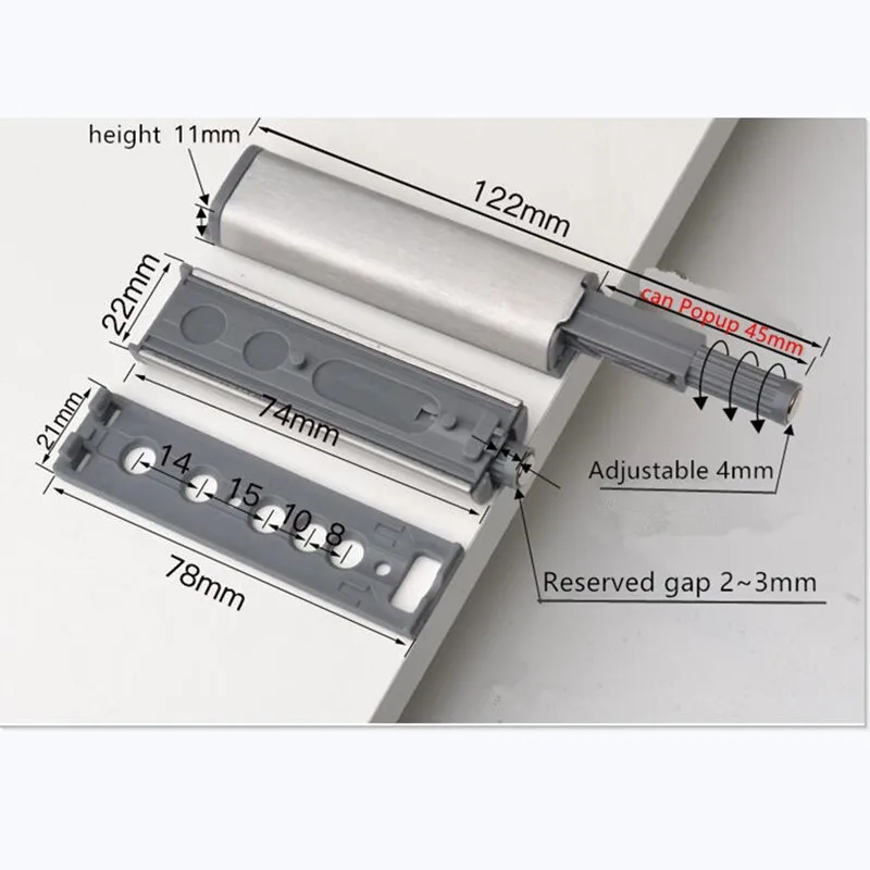 Дверной ограничитель заглушки шкафа из нержавеющей стали нажимная заглушка для