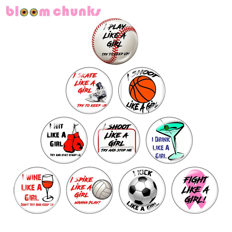 

Baseball Basketball Volleyball Soccer 12mm/18mm/20mm/25mm Round photo glass cabochon demo flat back Making findings S2391