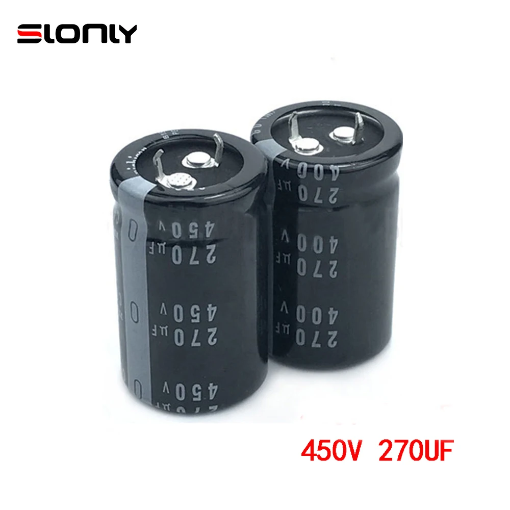 

2pcs 450V/270UF Nichicon Capacitors Pitch 10mm 270UF 450V 22X50 25X40 25X45 25X50 30X30 30X35 30X40 30X50 35X25 35X30 35X35mm