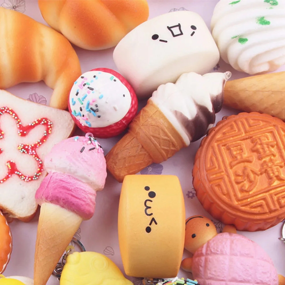 Besegad 10 шт. Забавный Милый кавайный хлеб булочка торт пончики мороженое мягкая