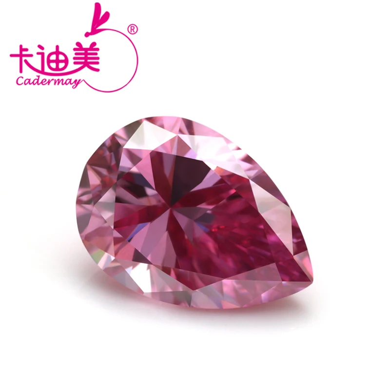 

CADERMAY 1CT 2CT 3CT Pear Cut Pink Color Synthetic Moissanite Loose Stones For Jewelry Making