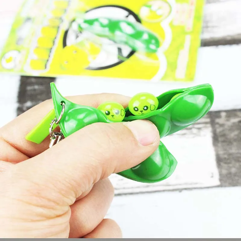 Новые творческие штранг прессования Горох Фасоль соя Edamame стресс игрушка для