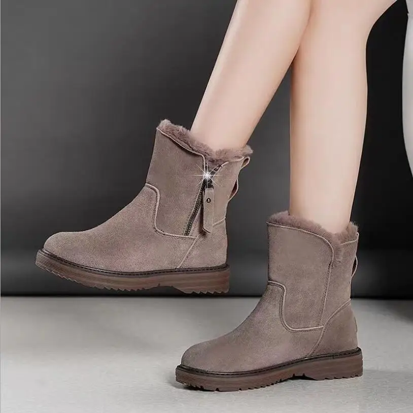 D404/зимние ботинки Женские теплые на платформе Botas Mujer зимние ботильоны Chaussure Bottes