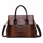 Винтажная сумка из натуральной кожи аллигатора для женщин, роскошные дизайнерские дамские сумочки через плечо, тоут