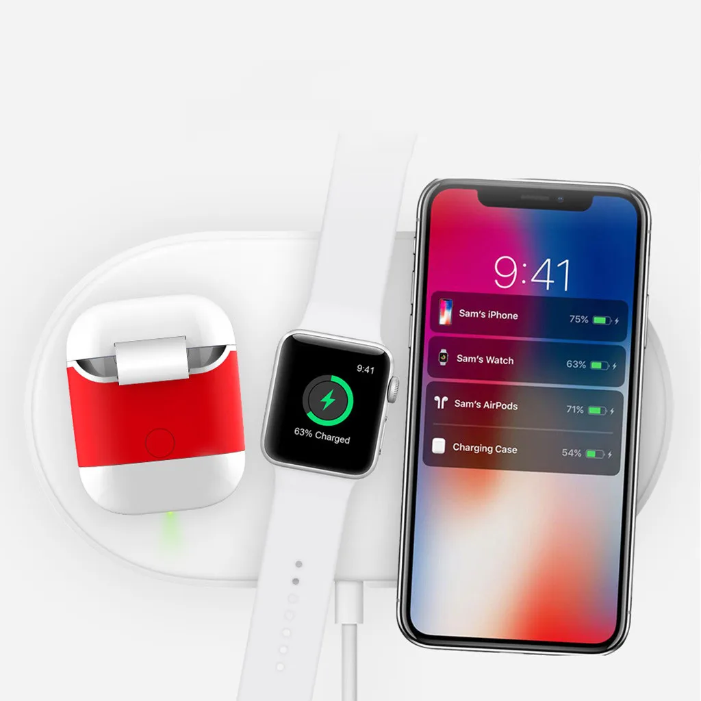 Беспроводное зарядное устройство HIPERDEAL QI для Apple AirPods комплект умных чехлов
