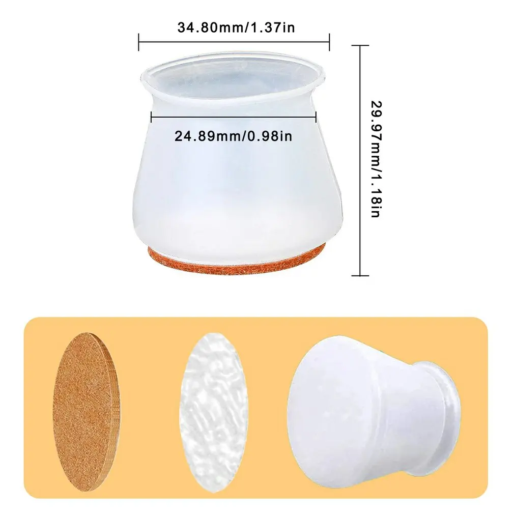 

16pcs Silicone Furniture Leg Protection Cover Table Feet Pad Floor Protector Chair Leg Floor Protection Anti-slip Table Legs