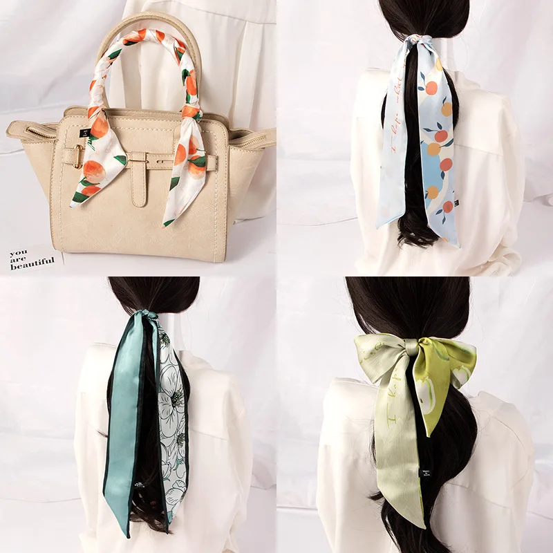 

New Fashion Scarf Women Silk Scarf Bag Skinny Scarves Design Wrist Ribbon Hair Band Neckerchief Headband For Ladies