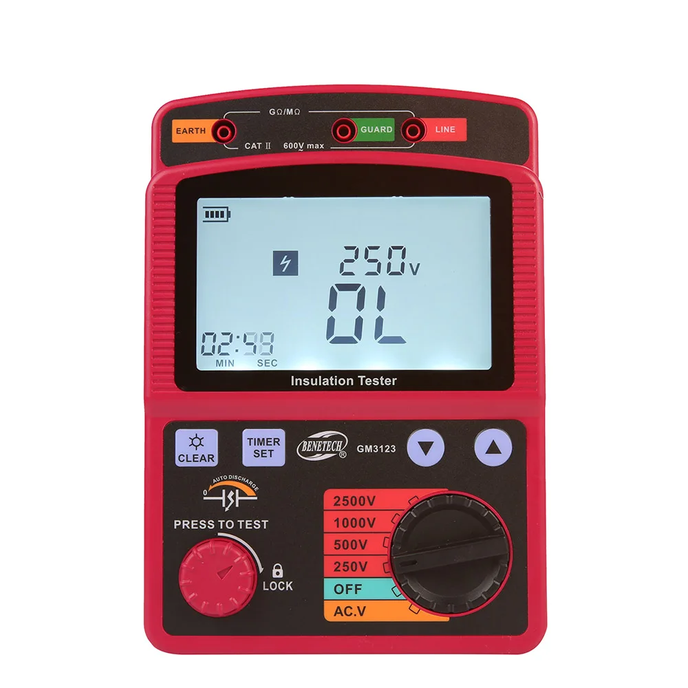 

GM3123 Digital Insulation Resistance Tester 2500V 100Gohm