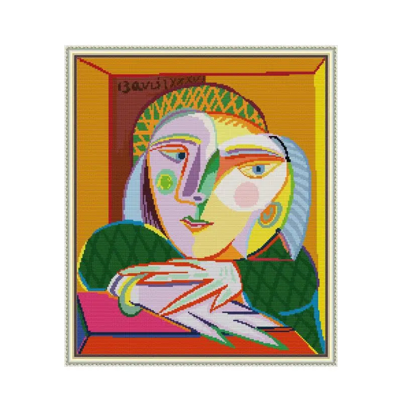 

Picasso-женщина окна вышивка крестиком комплект aida 14ct 11ct подсчет печатных холсты стежков вышивка DIY ручной рукоделие