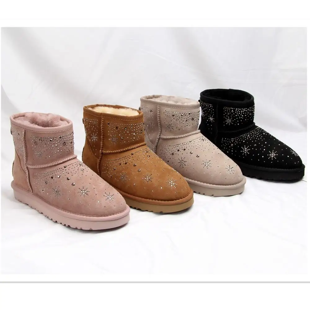 Классические брендовые зимние женские сапоги до середины икры из овечьей кожи и