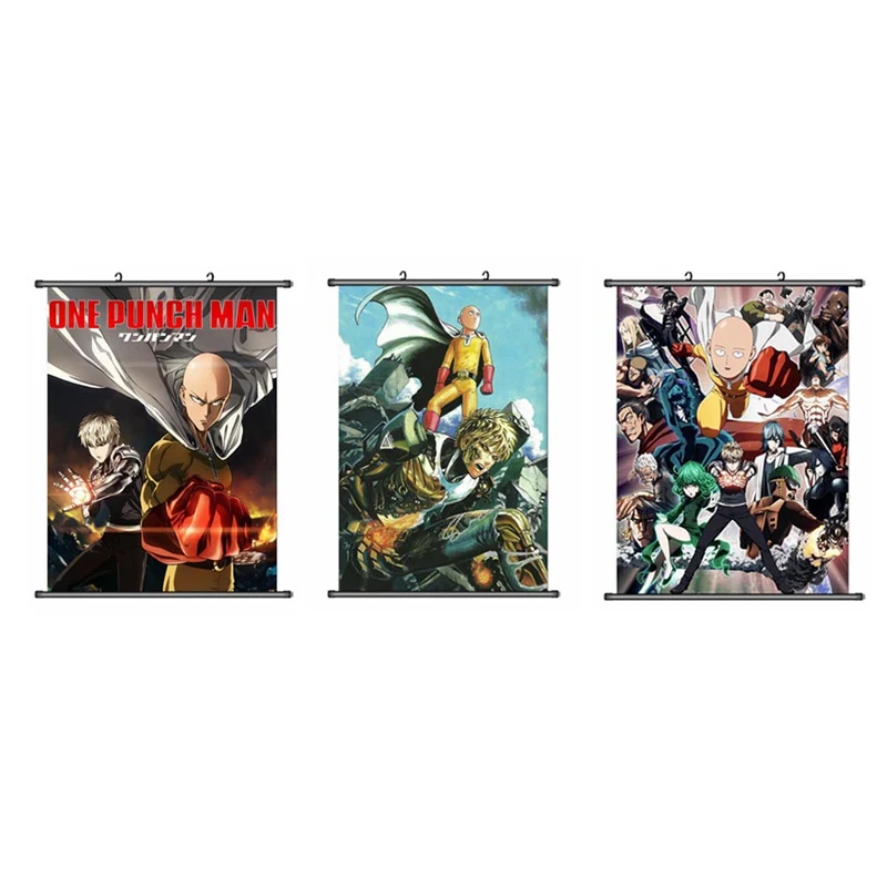 2019 плакат One Punch man атласный Плакат на заказ тканевый с принтом настенный из