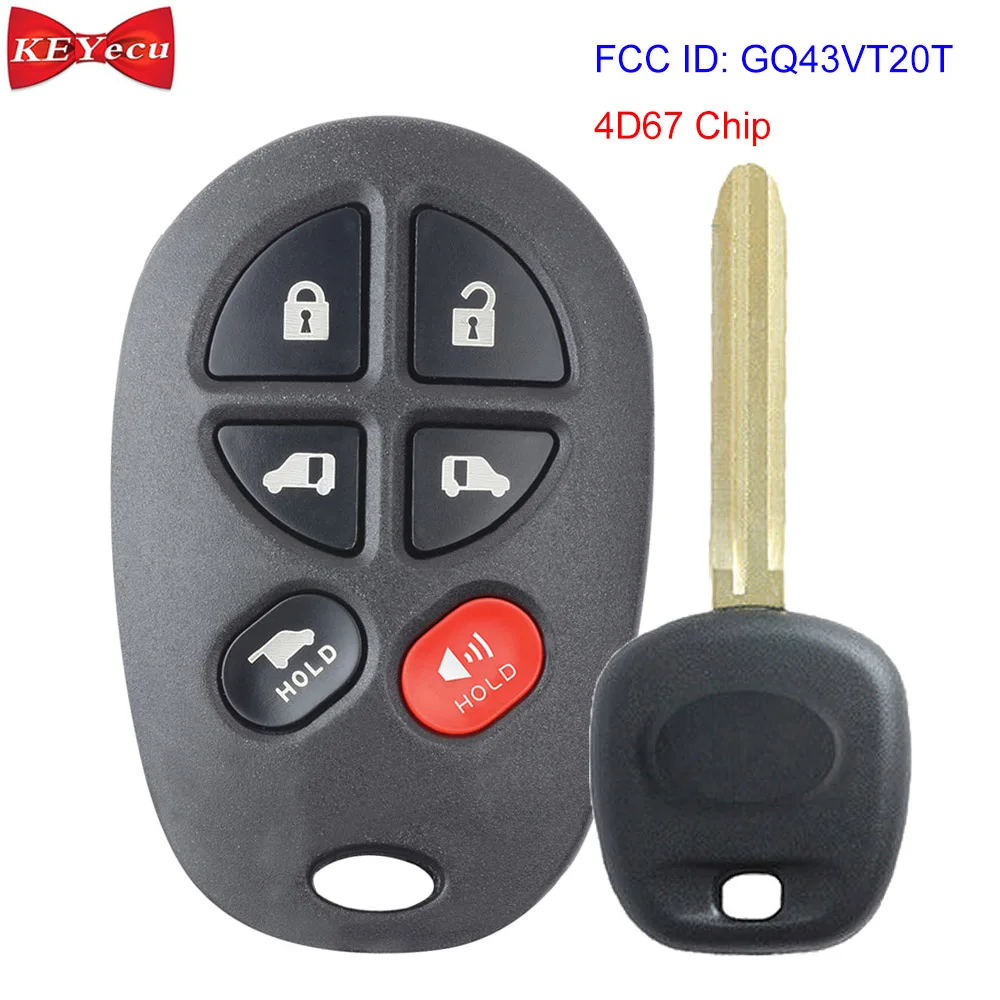 KEYECU для Toyota Sienna 2004 2005 2006 2007 2008 2009 2010 дистанционный ключ брелок от машины FCC