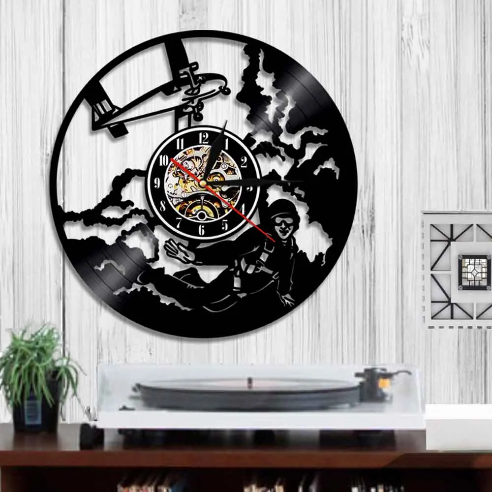 Декоративные настенные часы с парашютом виниловые 3d-часы для прыжков небом