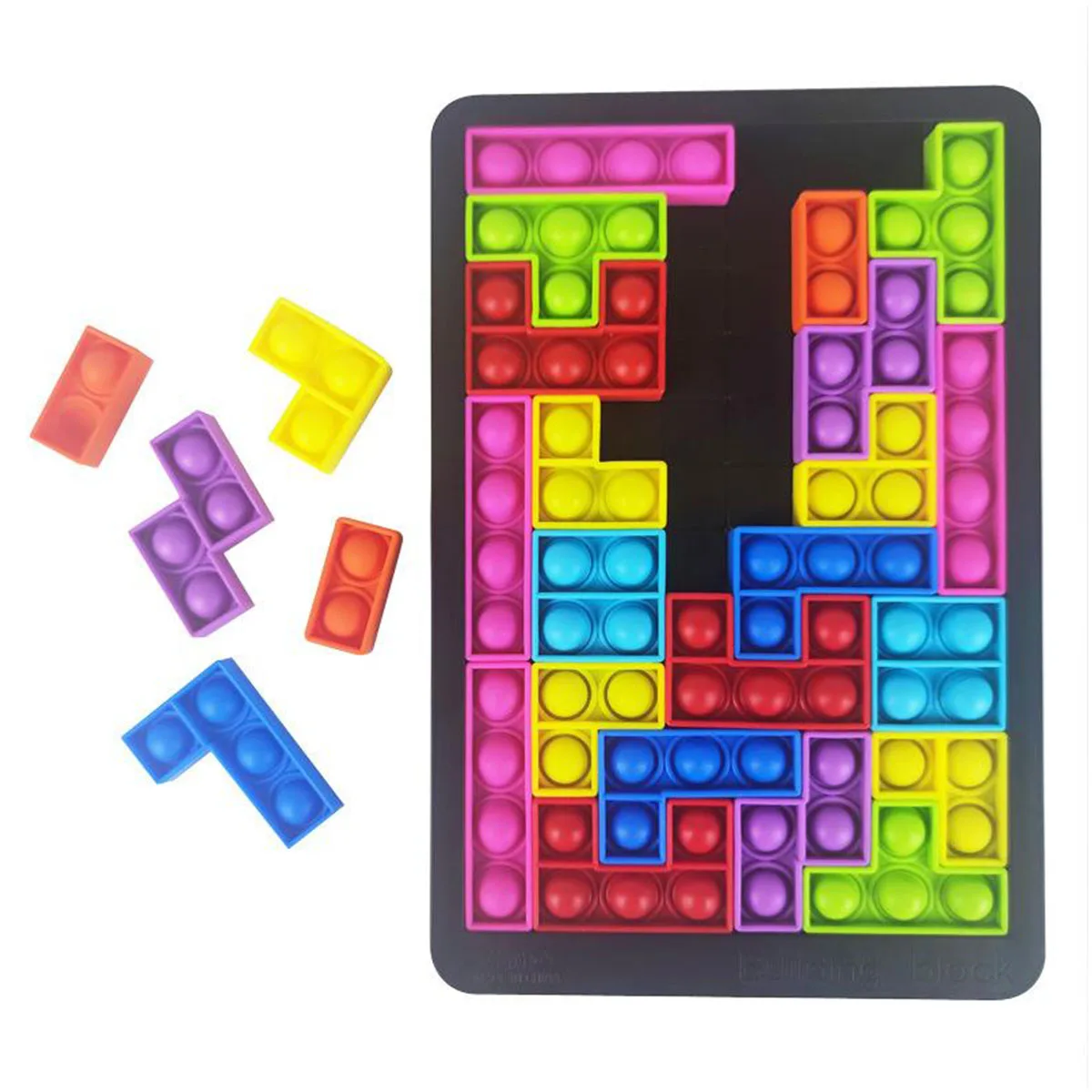 

27PCS Fidget Toys Tetris Jigsaw Puzzle Decompression Reliver Stress Anti-stress Bubble Sensory to Relieve Autism