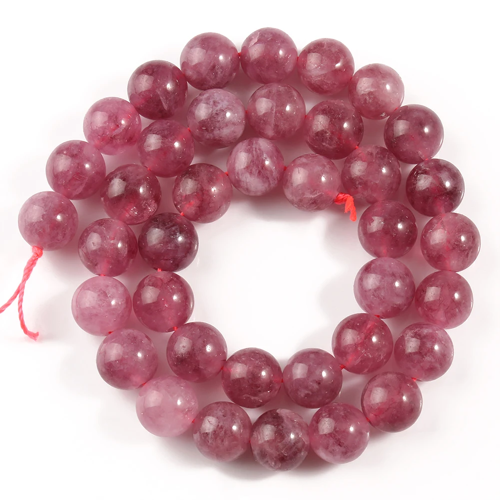 

Wholesale Imitation Strawberry Crystal Natural Amethysts Agates Beads 6/8/10MM Loose Stone Beads For Jewelry Making Diy Bracelet