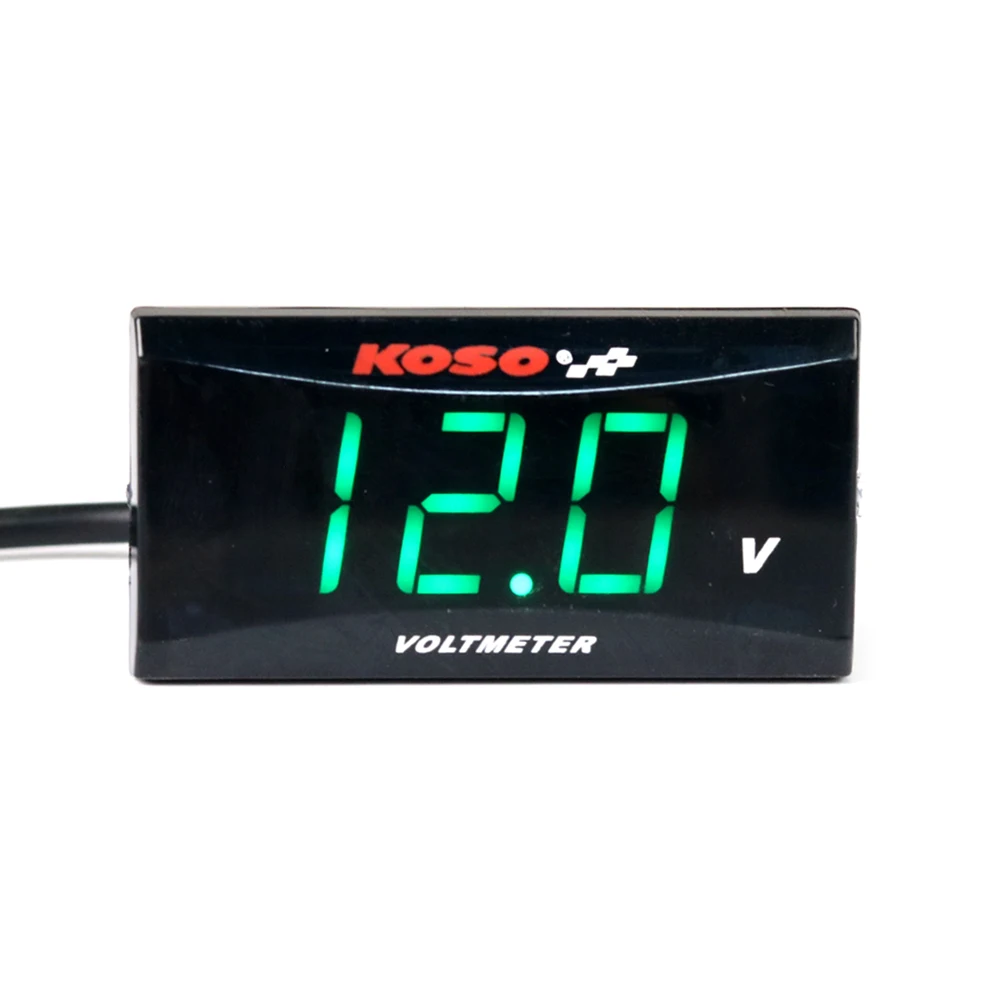 green KOSO DC 9 V-150 V вольтметр Мини измеритель напряжения для электрических мотоциклов батареи автомобилей compteur для XMAX 300 PCX150 NMAX 125 250 155 - Цвет: green