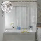 Прозрачные Занавески для ванной комнаты PEVA, водонепроницаемые Роскошные Цветочные высококачественные моющиеся занавески для ванной с крючком, домашний декор