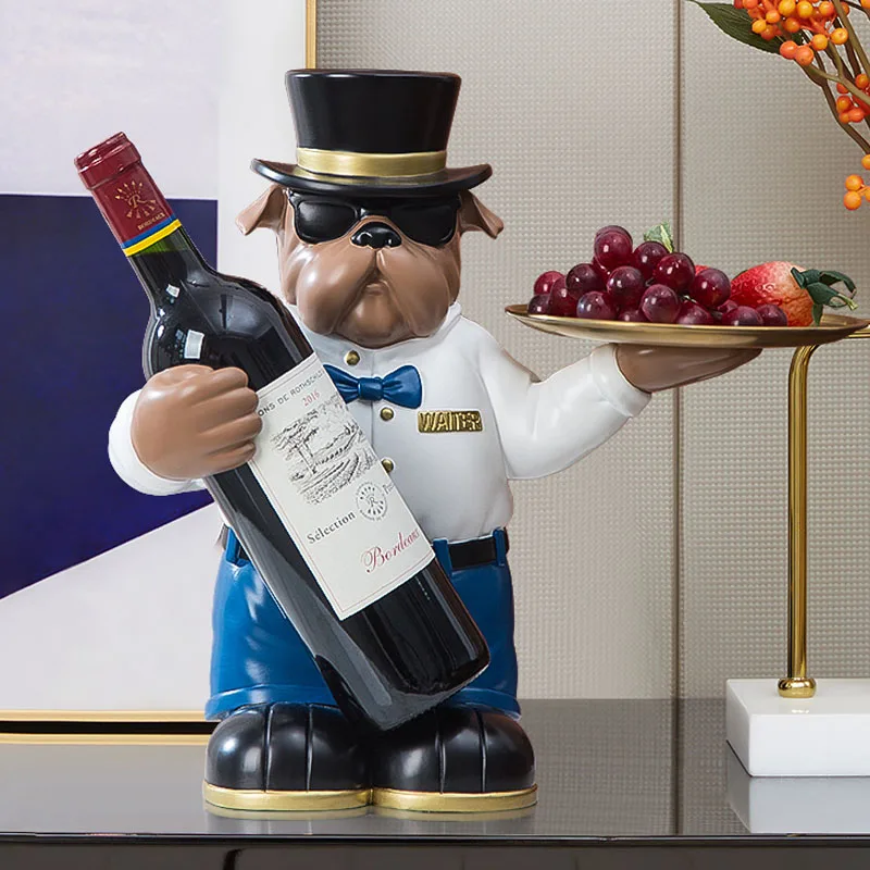 

Роскошное абстрактное украшение с изображением собаки из смолы, многофункциональная стойка для красного вина, подставка для мелочей, подно...