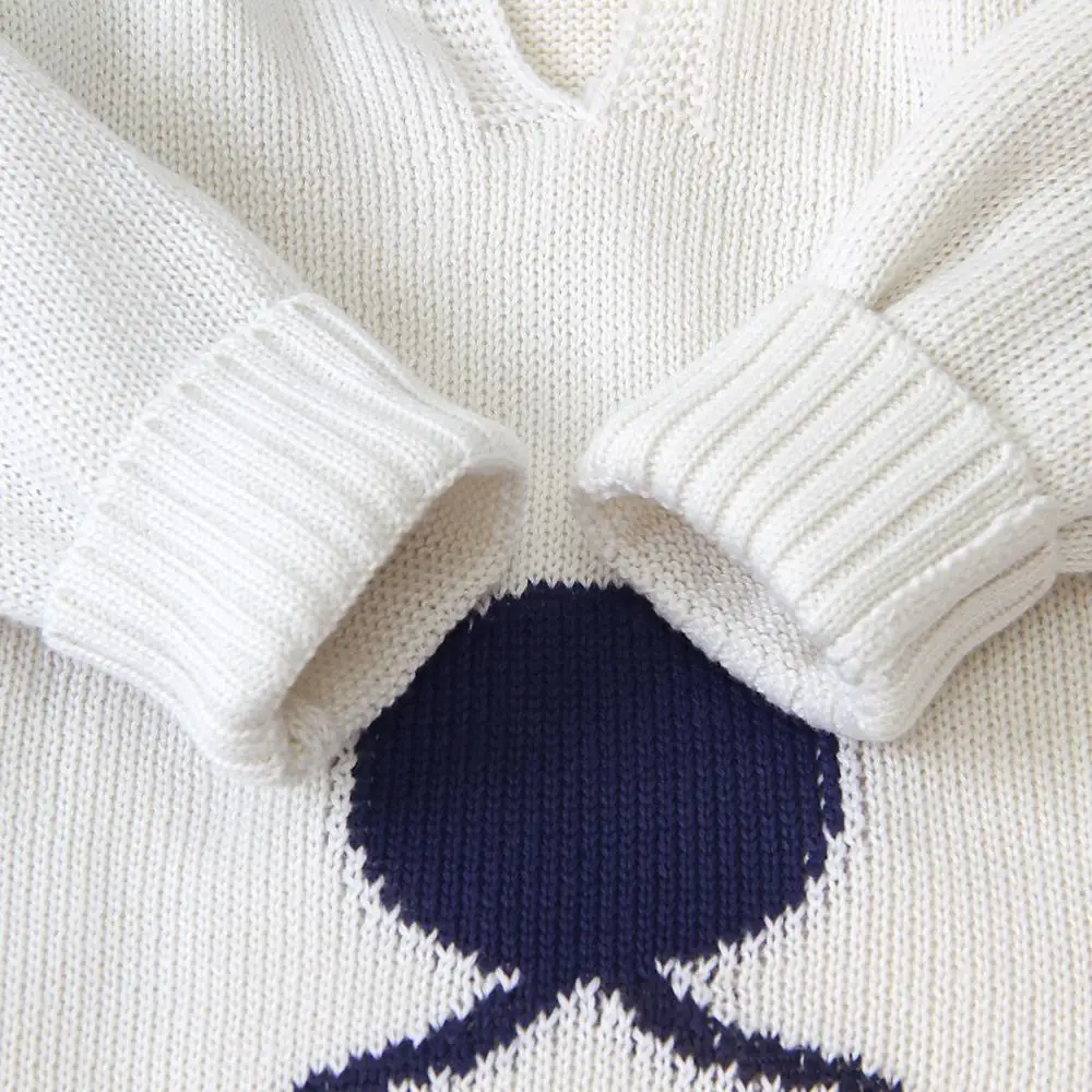 Детские свитера для мальчиков вязаные джемперы с рисунком кролика новорожденных