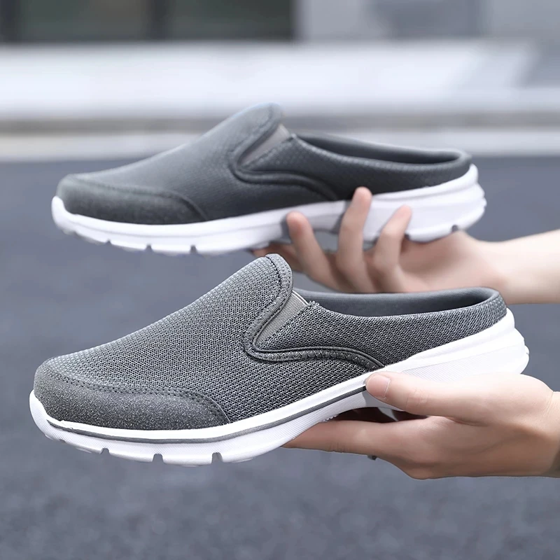 

Nine o'clock Large Size Men Casual Mules Super Light Mesh Breathable Male Flats Shoes Outdoor Wear-resisting Slip-on Footwear