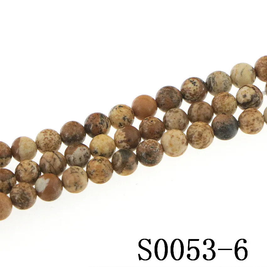 Fashion Natural Picture Stone Agates DIY4-12mm Beads Round Making Design Girl Gift Christmas Wedding Necklace Bracelet 15inch | Украшения и