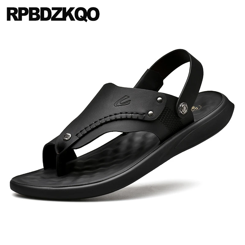 2019 петля для носка на открытом воздухе шлепанцы Римский кожа Известный бренд