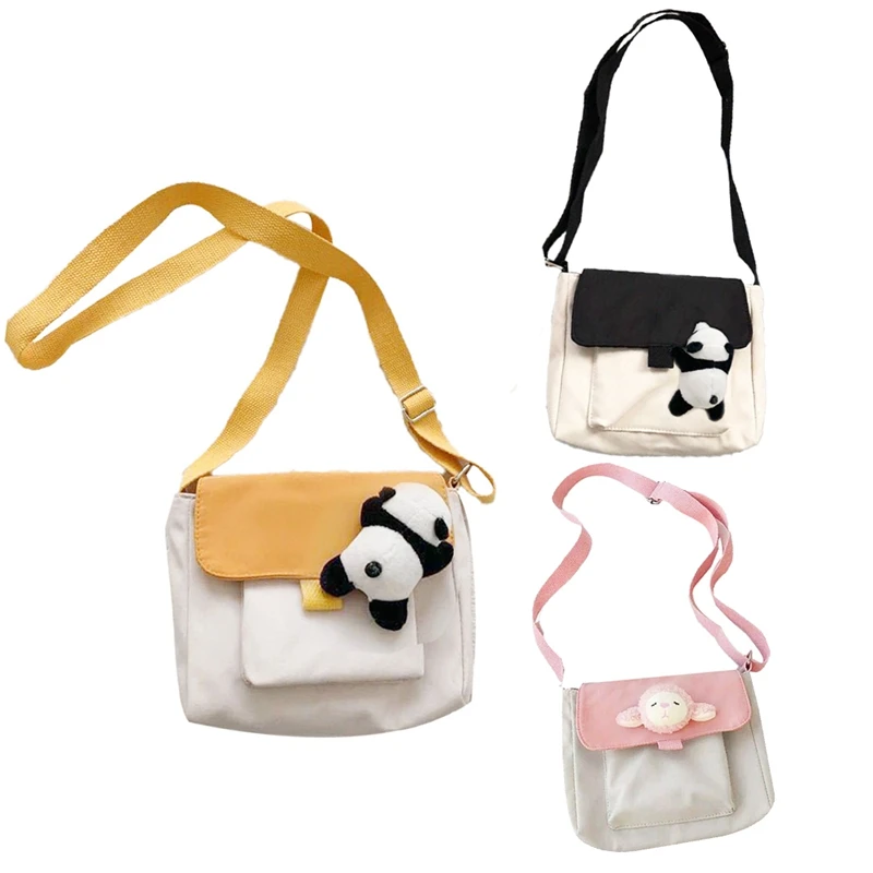 

Hot Kf-Shopping Bag Ladies Sweet Kawaii Canvas Casual Everyday Harajuku Wild Handbag Tote Bag Shoulder Bag