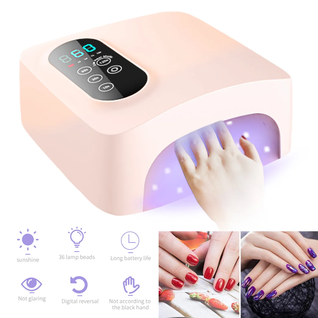 

High-end Nail professional New wireless rechargeable nail lamp USB UV LED Nail Lamp Gel Polish Dryer Light Curing Lamp Faster
