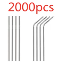wholesale 2000pcs metal drinking straw stainless steel reusable straws for beer fruit juice drink