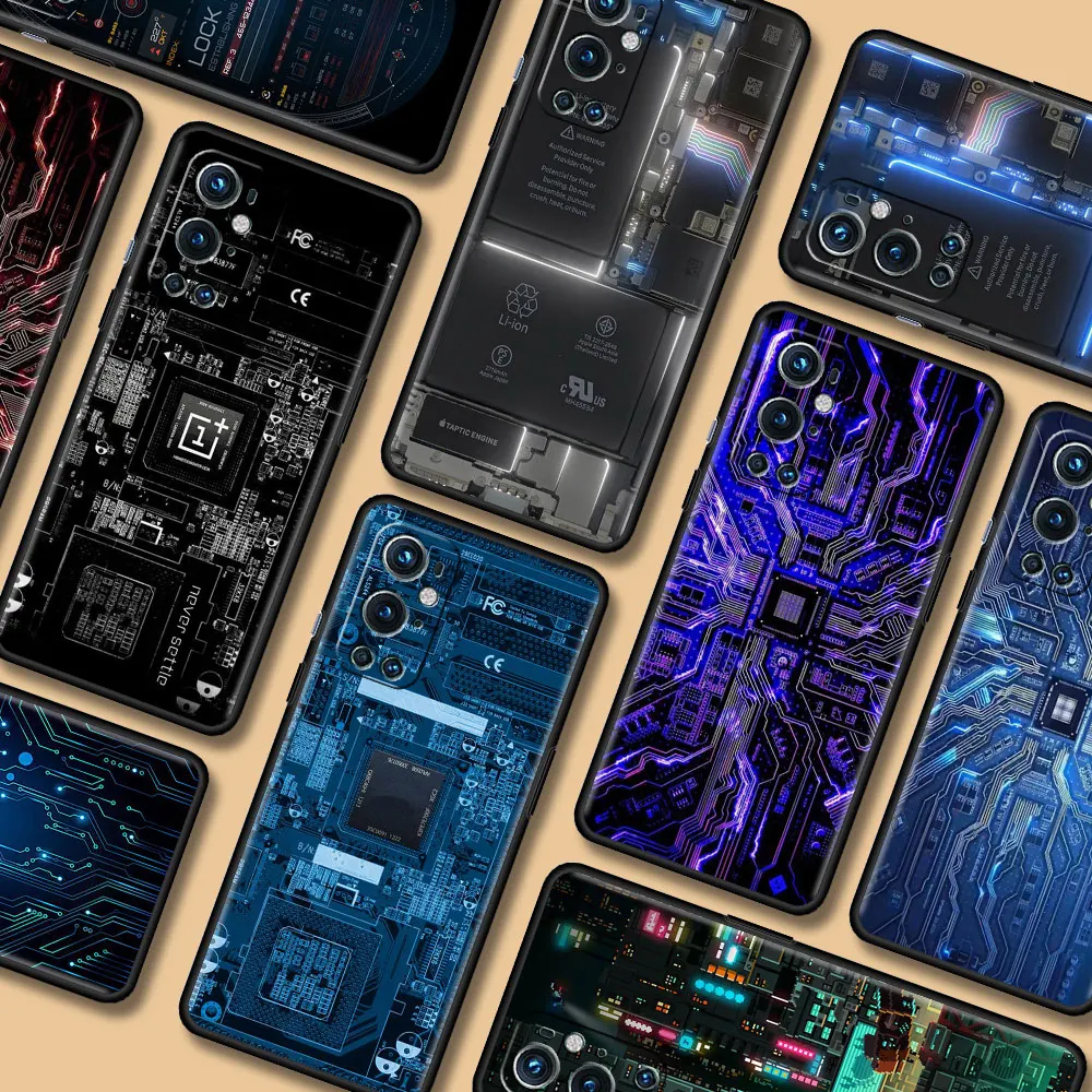 inside electronics very cool case for oneplus 8t 8 7 7t 9 pro nord n10 n100 9r 5g case mobile phone bag 1 9pro soft cover free global shipping