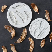 feather sugar buttons silicone mold fondant mold cake decorating tools chocolate gumpaste mold k136