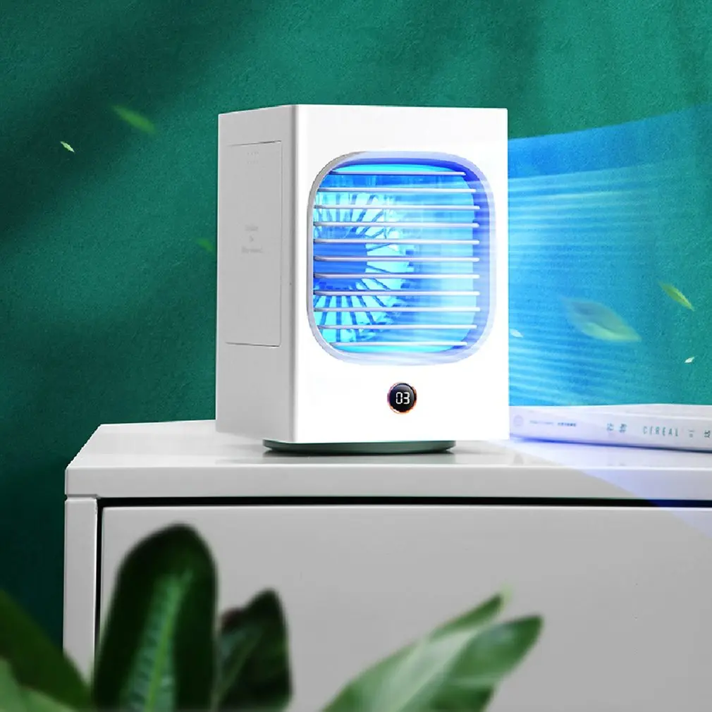 

Shaking Head Water-cooled Air Conditioning Fan Integrated Humidifier Home Bedroom Mini Large Capacity Usb Atomizer